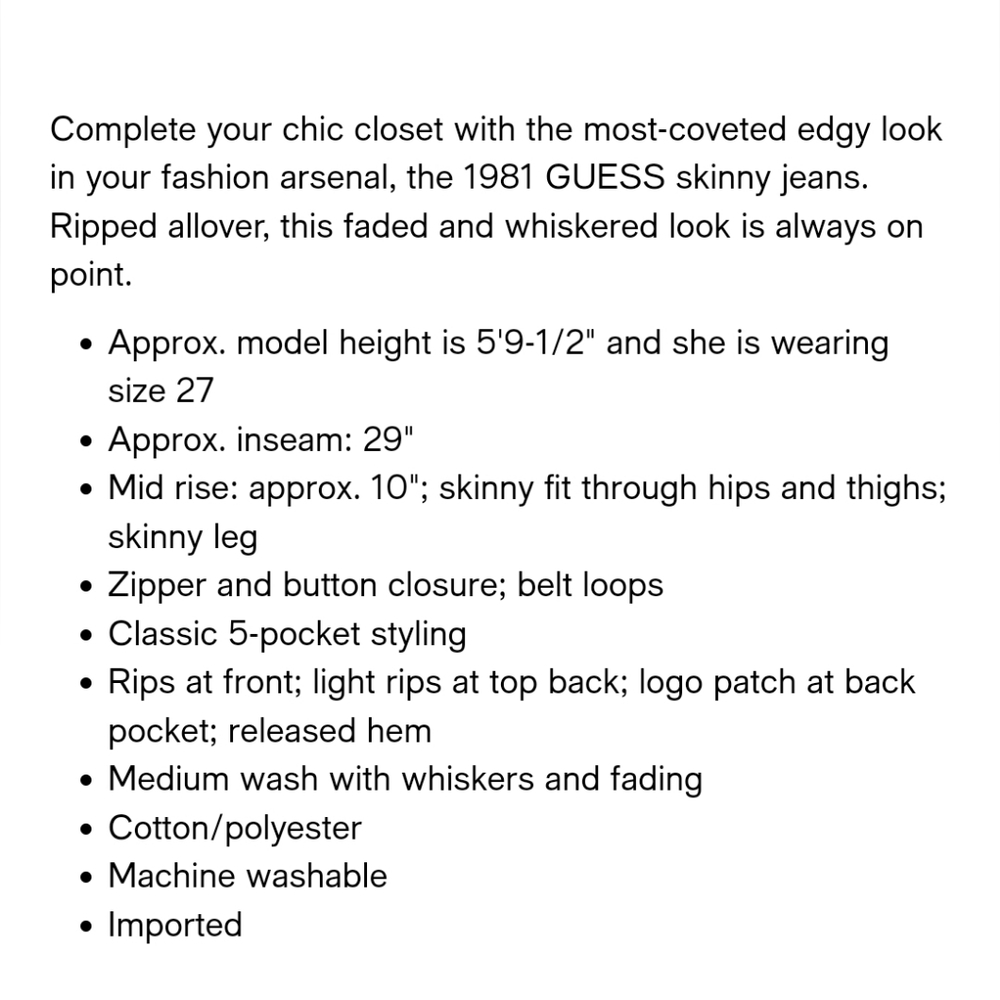 π GUESS 1981 Ripped Skinny Jeans π - Picture 7 of 16